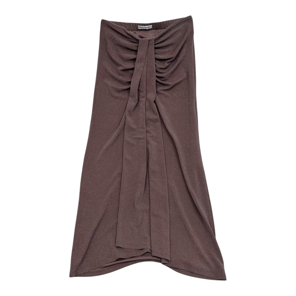 Reformation Shimmer Zion Skirt Dusty Purple Maxi Skirt - Size Medium - Picture 3 of 7